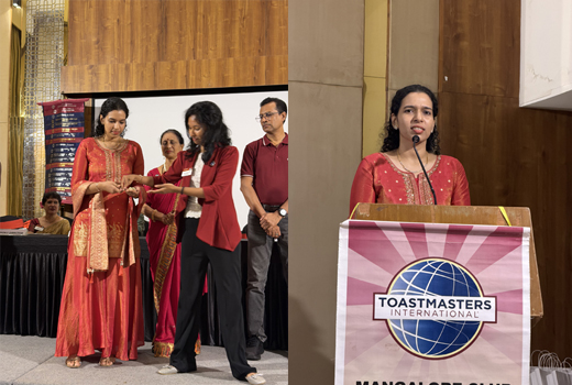 Spandana Shetty installed as President of Mangalore Toastmasters Club